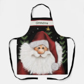かわいい間抜けサンタスタークリスマスパーソナライズされた エプロン (正面)