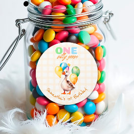 かわいい間抜けワンガースウォーター色1歳 ラウンドシール