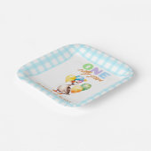 かわいい間抜けワンガースブルーギンガム1歳 ペーパープレート (傾斜あり)