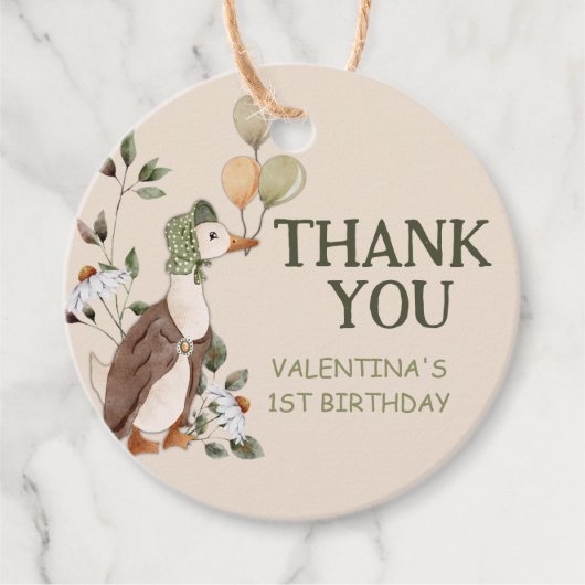 かわいい間抜けワンガースヴィンテージ第1誕生日 フェイバータグ (正面)