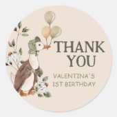 かわいい間抜けワンガースヴィンテージ第1誕生日 ラウンドシール (正面)