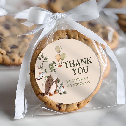 かわいい間抜けワンガースヴィンテージ第1誕生日 ラウンドシール