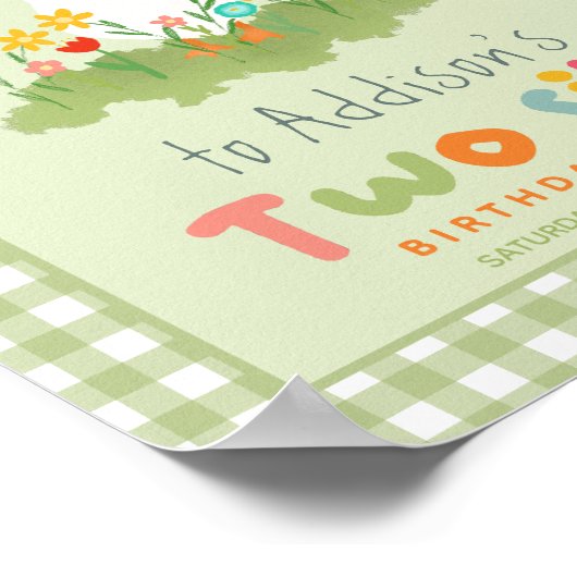 かわいい間抜け2ファームグース誕生日ウェルカムサイン ポスター (角)