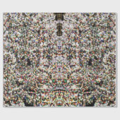 かわいい陽気なカラフル《写真》ぼけ味クリスマスツリーライト ラッピングペーパー (フラット)