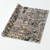 かわいい陽気なカラフル《写真》ぼけ味クリスマスツリーライト ラッピングペーパー (アンロールド)