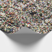 かわいい陽気なカラフル《写真》ぼけ味クリスマスツリーライト ラッピングペーパー (角)