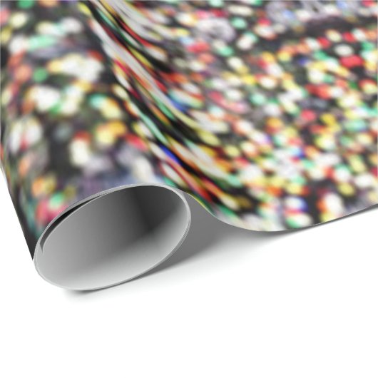 かわいい陽気なカラフル《写真》ぼけ味クリスマスツリーライト ラッピングペーパー (ロールコーナー)