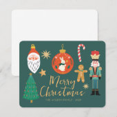 かわいい陽気なクリスマスのもの ホリデー シーズンカード (正面/裏面)