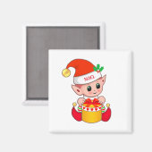 かわいい陽気なクリスマスエルフ マグネット (正面/裏面)