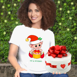 かわいい陽気なクリスマスエルフ Tシャツ