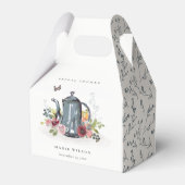 かわいい陽気なバラフローラティーポットブライダルシャワー フェイバーボックス (裏面サイド)