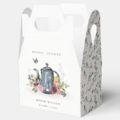 かわいい陽気なバラフローラティーポットブライダルシャワー フェイバーボックス (オープン)