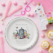 かわいい陽気なバラフローラティーポットブライダルシャワー ペーパープレート (パーティー)