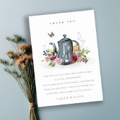 かわいい陽気なバラフローラティーポット任意の年齢誕生日 サンキューカード