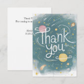 かわいい陽気な星空 サンキューカード (正面/裏面)