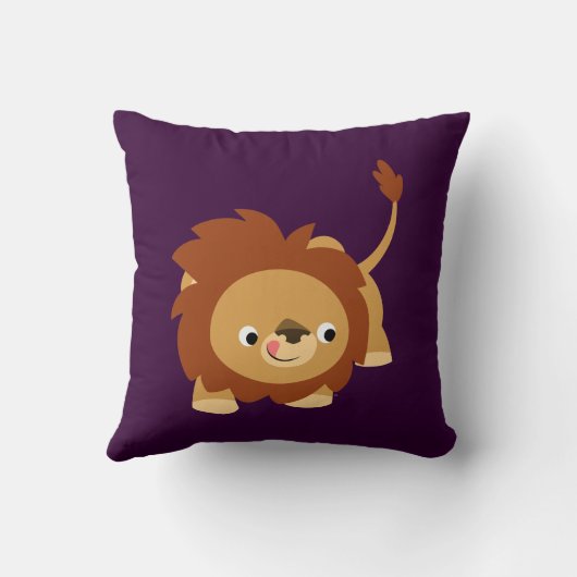 かわいい陽気な漫画のライオンの枕 クッション (裏面)