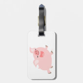 かわいい陽気な漫画の豚の荷物タグ ラゲッジタグ (裏面縦)