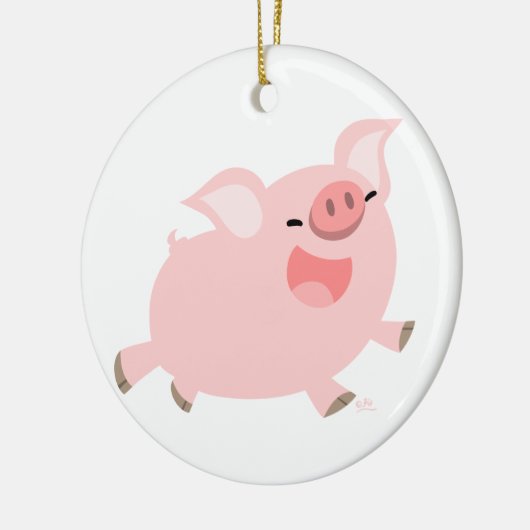 かわいい陽気な漫画の豚オーナメント セラミックオーナメント (左)