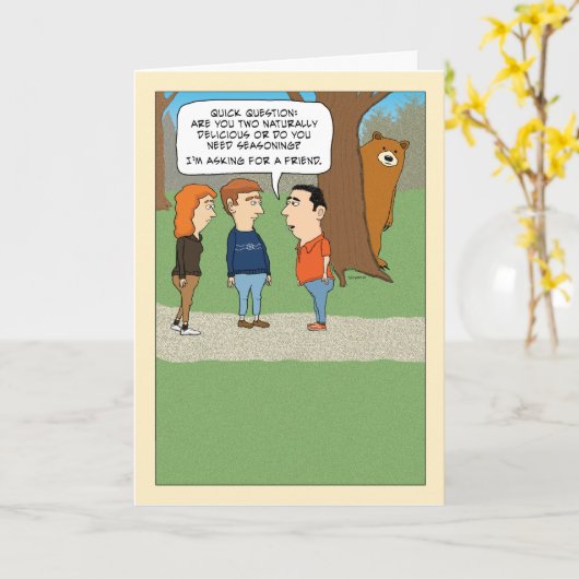 かわいい隠おもしろいしクマ誕生日 カード (黄色い花)