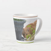 かわいい隠しレッドキャットラテマグカップ カフェラテマグ (右アングル)