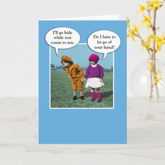 かわいい隠れて愛とロマンスを求める カード (黄色い花)