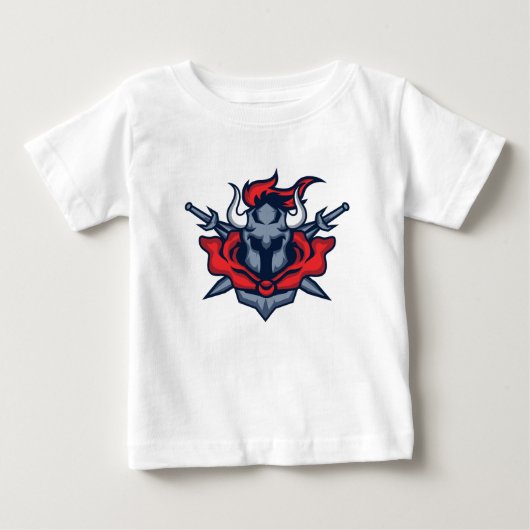 かわいい雄牛戦士ベビーTシャツ ベビーTシャツ (正面)