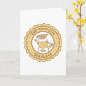 かわいい雌ヒツジ大学卒業生のヒツジのしゃれのユーモア カード (黄色い花)