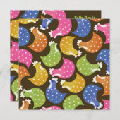 かわいい雌鳥たちの夜の独身最後の夜会 招待状 (正面/裏面)