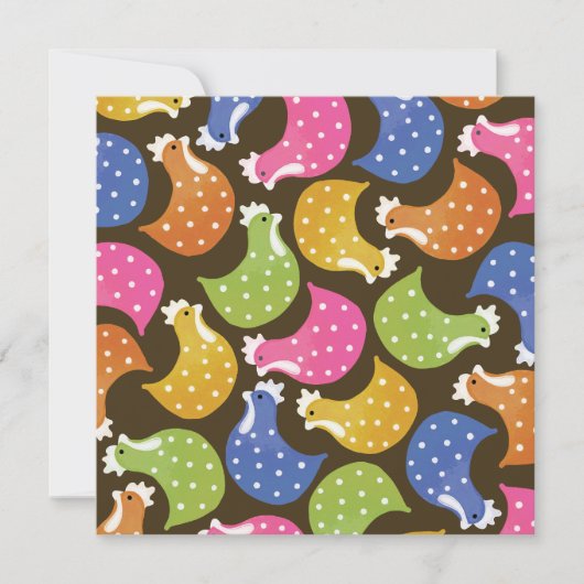 かわいい雌鳥たちの夜の独身最後の夜会 招待状 (正面)