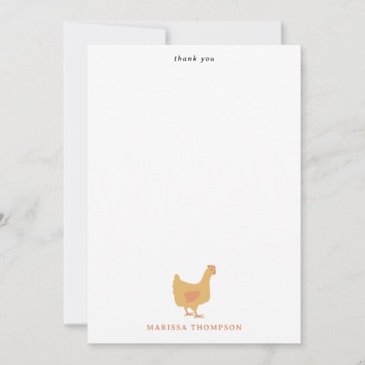 かわいい雌鳥とひよこたち サンキューカード (正面)