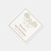 かわいい雌鳥の農場納屋の誕生日パーティー スタンダードカクテルナプキン (角)