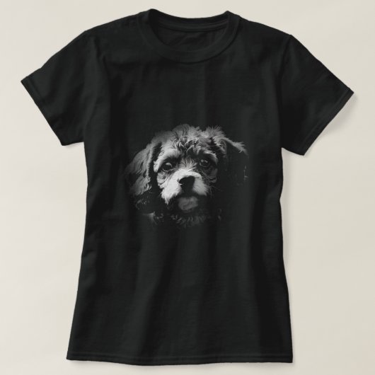 かわいい雑種犬プードル Tシャツ (デザイン正面)