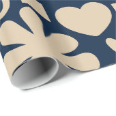 かわいい雑色ダークブルーのスカンジパターン ラッピングペーパー (ロールコーナー)