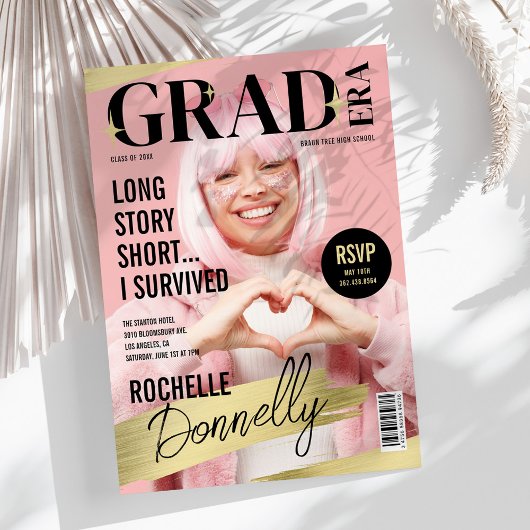 かわいい雑誌カバーフォトグラードエラパーティー 招待状