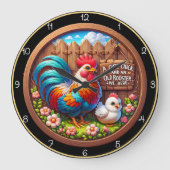 かわいい雛と老いぼれ。 ラージ壁時計 (正面)