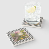 かわいい雛と花イースター ストーンコースター (横)