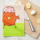 かわいい雛カラフルイースターエッグハッピーイースター キッチンタオル (四つ折り)