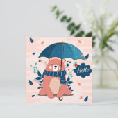 かわいい雨の日のクマ シーズンカード (スタンド正面)