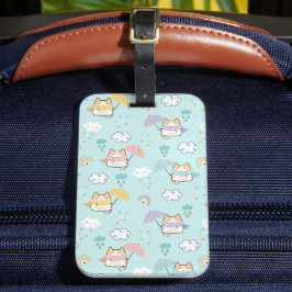かわいい雨の日パターンの荷札 ラゲッジタグ