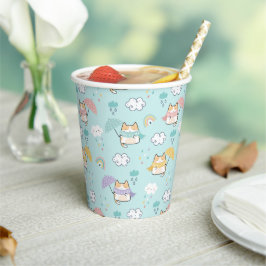 かわいい雨の日パターンペーパーカップ 紙コップ