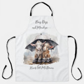 かわいい雨の日ヤギ エプロン (正面)