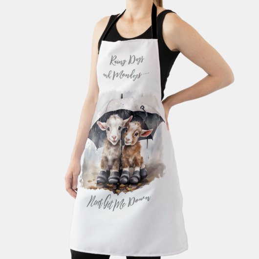 かわいい雨の日ヤギ エプロン (インサイチュ)
