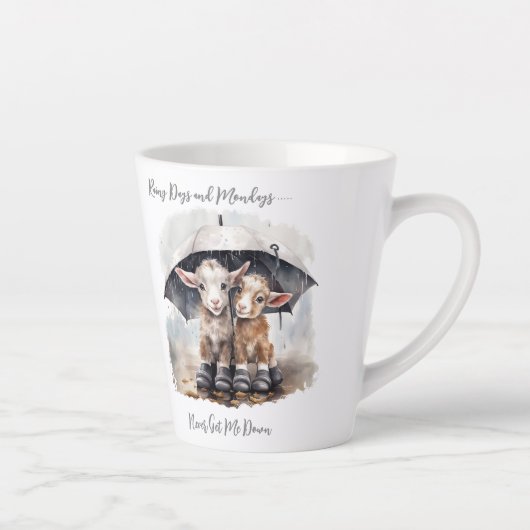 かわいい雨の日ヤギ カフェラテマグ (右)