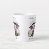 かわいい雨の日ヤギ カフェラテマグ (正面)