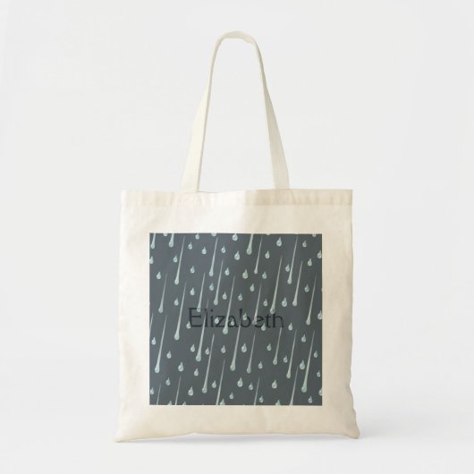 かわいい雨の日 パーソナライズ ダークグレー トートバッグ (正面)