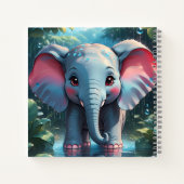 かわいい雨の象 ノートブック (裏面)