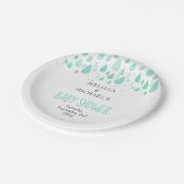 かわいい雨滴カップル赤ちゃんシャワー/散水 ペーパープレート (アングル)