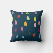 かわいい雨滴カラフル雨具 クッション (裏面)