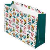 かわいい雨猫と傘つき犬 ラージペーパーバッグ (裏面アングル)