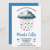 かわいい雨雲とドロップベビー散布 招待状 (正面/裏面)